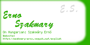 erno szakmary business card