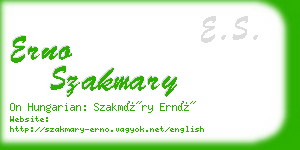 erno szakmary business card